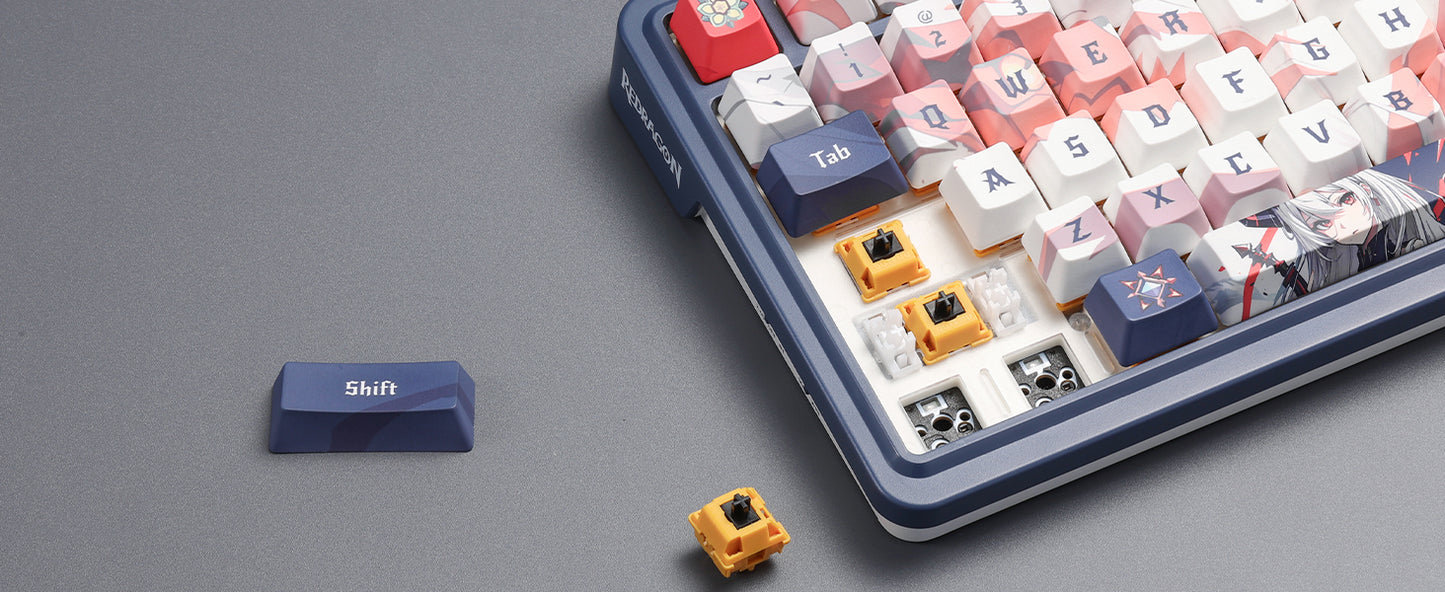 Redragon K686 PRO SE 98 Keys Wireless Gasket RGB Gaming Keyboard, 3-Mode Anime Mechanical Keyboard w/Hot-Swap Socket