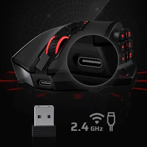 Redragon M810 Pro Wireless RGB Mouse – Black/White