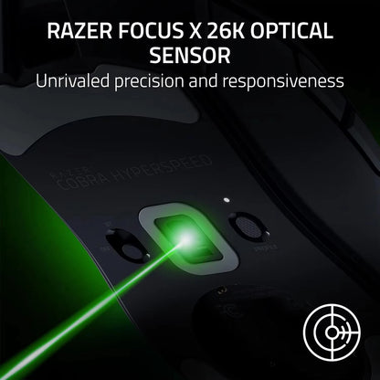 Razer Cobra Pro HyperSpeed Wireless Gaming Mouse Chroma RGB Lighting 26K Sensor, Gen-4 Switches 2.4GHz, Bluetooth USB C