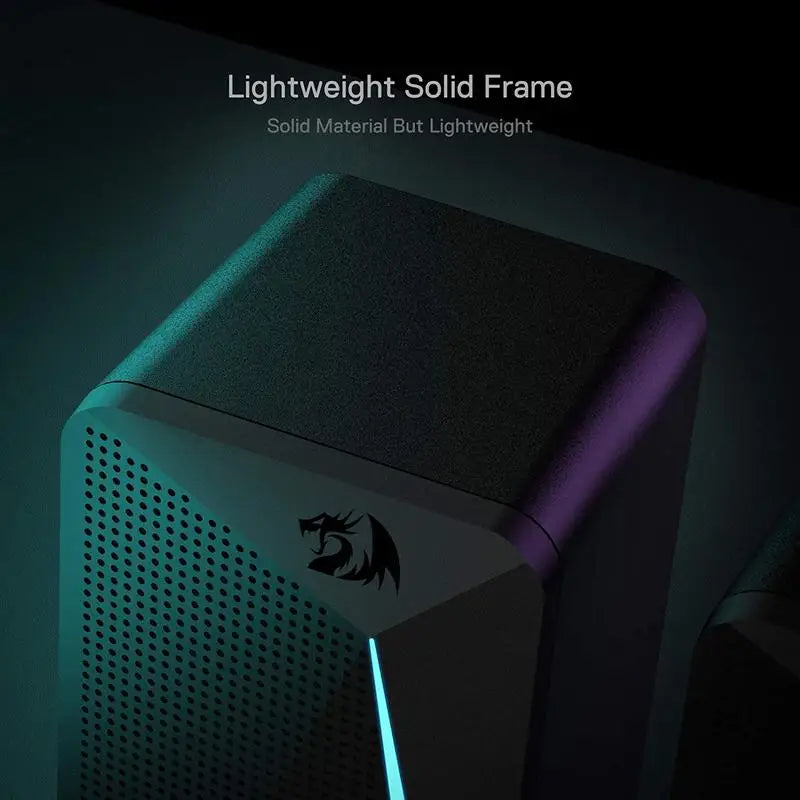 Redragon GS510 Waltz RGB Desktop Speakers – 2.0 Channel PC Stereo with LED Backlight & Enhanced Bass