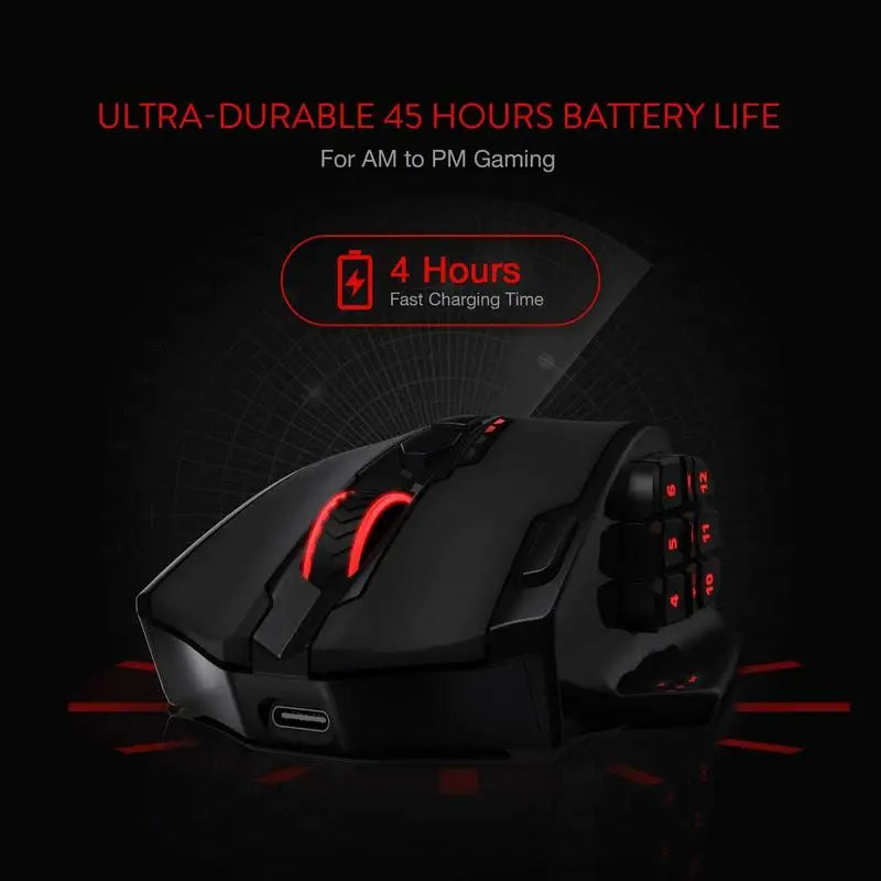 Redragon M810 Pro Wireless RGB Mouse – Black/White