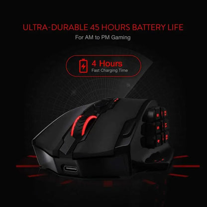 Redragon M810 Pro Wireless RGB Mouse – Black/White