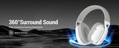 ATTACK SHARK L80 Ultra-Light Tri-Mode Gaming Headset – Wireless & Wired for PC, PS4, PS5, Switch & Xbox