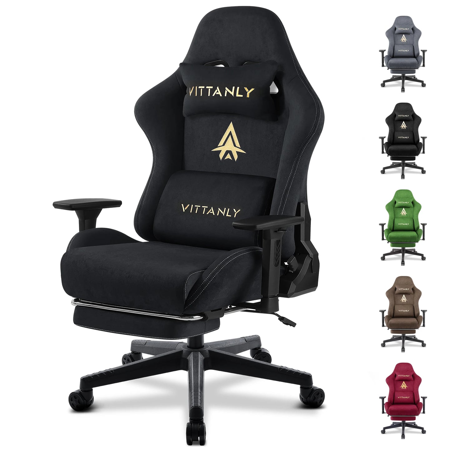 Vittanly Ergonomic Gaming Chair with Recline & Footrest