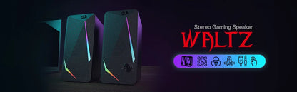 Redragon GS510 Waltz RGB Desktop Speakers – 2.0 Channel PC Stereo with LED Backlight & Enhanced Bass